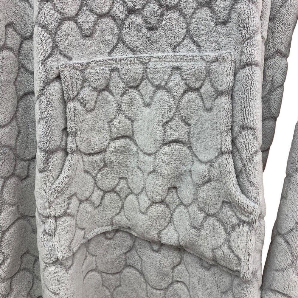 Disney Mickey Mouse Gray Fleece Lounger Hoodie Sherpa Hood Kangaroo Pocket Large - Picture 5 of 9